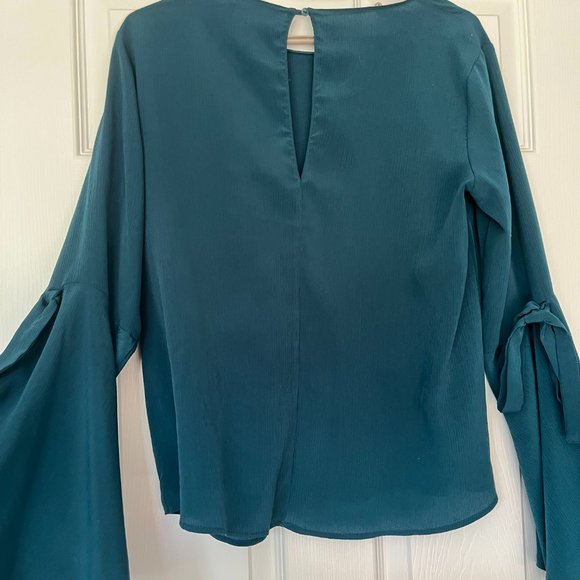 Teal Wide Sleeve Top - Picture 3 of 10